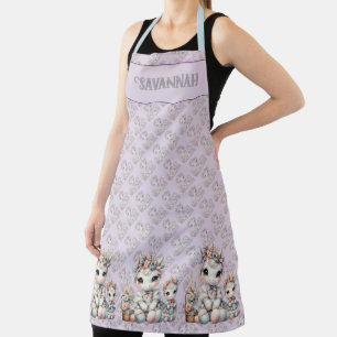 Pastel Kawaii Unicorn Mutter Tochter Duo Lavender Schürze