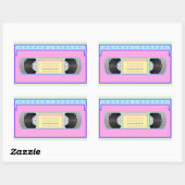 Pastel kawaii VHS VHS VHS VHS VVVHS Pixel Art Rechteckiger Aufkleber (Blatt)