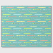 Pastel Kayaks auf dem Aquamarinen Kayaking Themed Geschenkpapier (Flach)