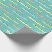 Pastel Kayaks auf dem Aquamarinen Kayaking Themed Geschenkpapier (Ecke)