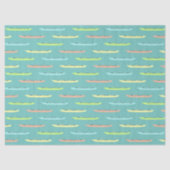 Pastel Kayaks auf dem Aquamarinen Kayaking Themed Seidenpapier (Vorderseite)