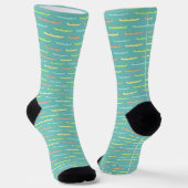 Pastel Kayaks Kayaking Themed Aquamarin Blue Socken (Gewinkelt)