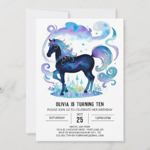 Pastel Kids Horse Geburtstag Einladung