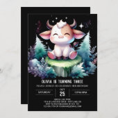 Pastel Kids Kuh Geburtstag Einladung (Vorne/Hinten)