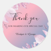 Pastel Kirsche Blätter Sakura blühen Vielen Dank Runder Aufkleber (Vorderseite)