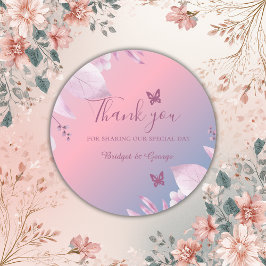 Pastel Kirsche Blüte Sakura Hochzeit danke Runder Aufkleber