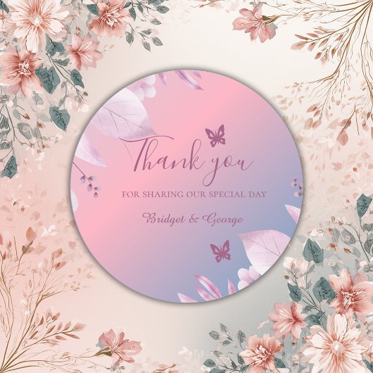 Pastel Kirsche Blüte Sakura Hochzeit danke Runder Aufkleber