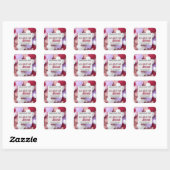 Pastel Kisses Love Candle Label Editable Template Quadratischer Aufkleber (Blatt)