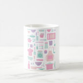 Pastel Kitchen Cooking Utensits Muster Kaffeetasse (Mittel)