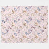 Pastel Kitten & Soap Bubble Nahtlos Fleecedecke (Vorderseite (Horizontal))