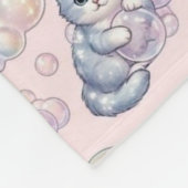Pastel Kitten & Soap Bubble Nahtlos Fleecedecke (Ecke)