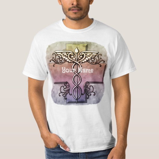 Pastel Kreuz Caduceus T-Shirt (Vorderseite)