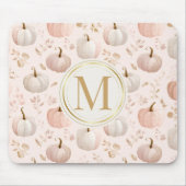 Pastel-Kürbis-Monogramm – Personalisierter Anfangs Mousepad (Vorne)