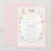 Pastel-Lace-Oster-Brunch- & Ei-Suche-Einladung Einladung (Vorne/Hinten)