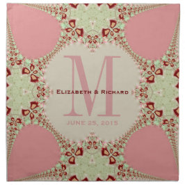 Pastel Lacy Fraktals Monogram Wedding Napkin Serviette
