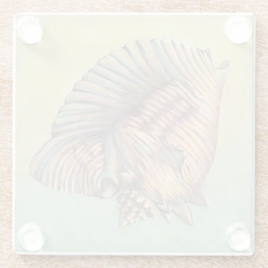 Pastel Large Conch Muschel Glasuntersetzer (Rückseite)