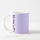 Pastel Lavender Blue Solid Color | PERSONALISIERT Kaffeetasse (Links)