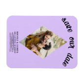 Pastel Lavender Diamond Foto Save the Date Magnet (Horizontal)