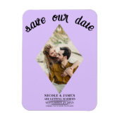 Pastel Lavender Diamond Foto Save the Date Magnet (Vertikal)