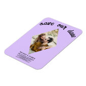 Pastel Lavender Diamond Foto Save the Date Magnet (Linke Seite)