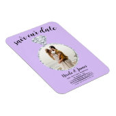 Pastel Lavender Diamond Ring Blende Save the Date Magnet (Rechte Seite)