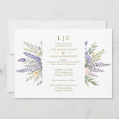 Pastel Lavender Flowers & Greenery Elegant Spring  Einladung (Vorderseite)