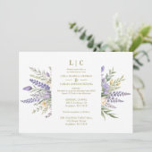 Pastel Lavender Flowers & Greenery Elegant Spring  Einladung (Stehend Vorderseite)