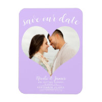 Pastel Lavender Heart Foto Hochzeit Speichern Sie 