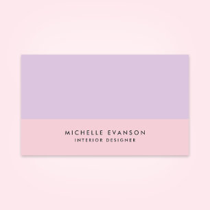 Pastel Lavender Lila und rosa Colorblock Einfach Visitenkarte
