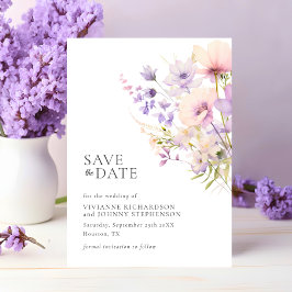 Pastel Lavender Lila Violet Wild Blume Hochzeit Save The Date