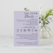 Pastel Lavender Lilac Wedding Finer Details Einladung (Stehend Vorderseite)