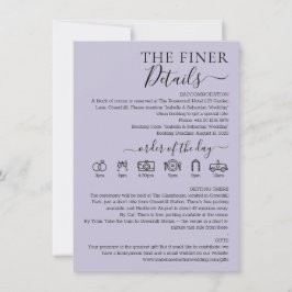 Pastel Lavender Lilac Wedding Finer Details Einladung