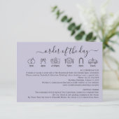 Pastel Lavender LiWedding Details Order Of The Day Begleitkarte (Stehend Vorderseite)