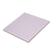 Pastel Lavender & Navy Blue Checkered Muster Fliese (Seite)