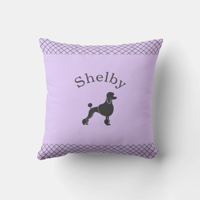 Pastel Lavender Poodle Personalized Matching  Kissen (Rückseite)