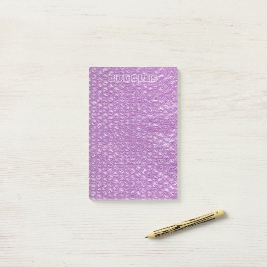 Pastel Lavender Traube Pop Bubble Wrap Lila Post-it Klebezettel (Auf Schreibtisch)