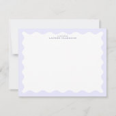 Pastel Lavender Wavy Frame Note Card Einladung (Vorderseite)
