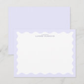 Pastel Lavender Wavy Frame Note Card Einladung (Vorne/Hinten)
