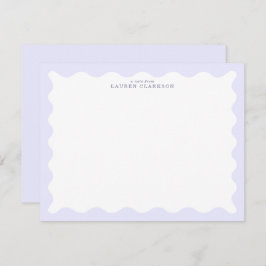Pastel Lavender Wavy Frame Note Card Einladung