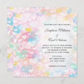 Pastel Layered Hearts Wedding Invites Einladung (Vorne/Hinten)