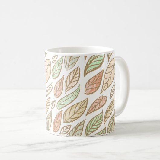 Pastel Leaf Drift Botanical Kaffeetasse (VorderseiteRechts)