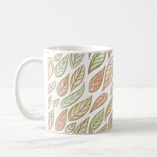 Pastel Leaf Drift Botanical Kaffeetasse (Links)