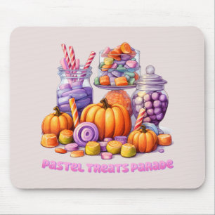 Pastel Leckereien Parade - Niedlich Candy & Pumpki Mousepad