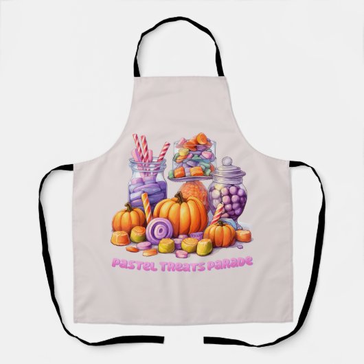 Pastel Leckereien Parade - Niedlich Candy & Pumpki Schürze (Vorderseite)