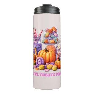 Pastel Leckereien Parade - Niedlich Candy & Pumpki Thermosbecher