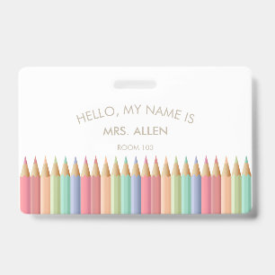 Pastel-Lehrer-ID-Ausweis Ausweis