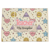 Pastel-Lehrer-Mathematik-Formen-Muster Große Geschenktüte (Vorderseite)