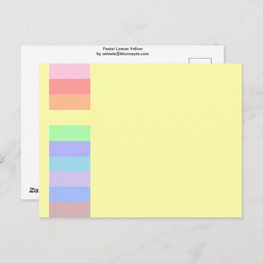 Pastel Lemon Gelbe Streifen Postkarte (Vorne/Hinten)