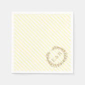 Pastel Lemon Gelber Kranz und Frühjahr Hochzeit Serviette (Vorderseite)