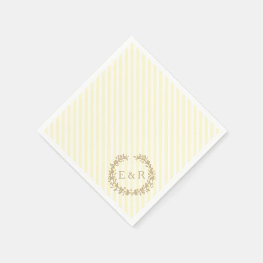Pastel Lemon Gelber Kranz und Frühjahr Hochzeit Serviette (Ecke)
